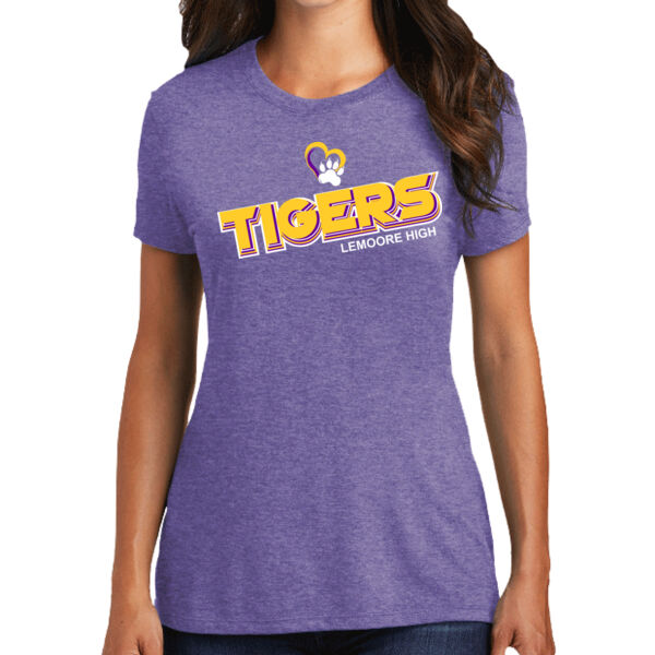 Retro Tigers Heart Ladies Tshirt Thumbnail